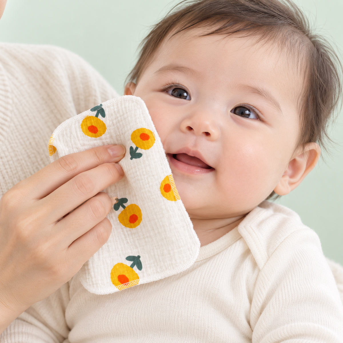 Soft Muslin Baby Face Towel|Yellow|
