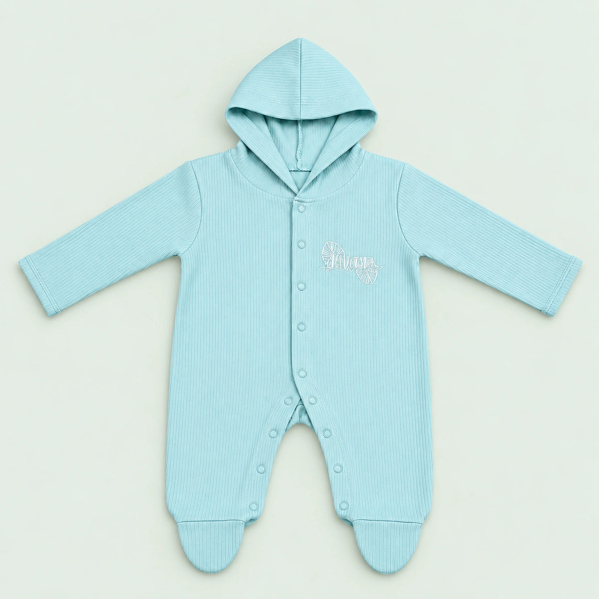 Baby Hooded Button  Sleepsuit Bear| 0-3 Months |