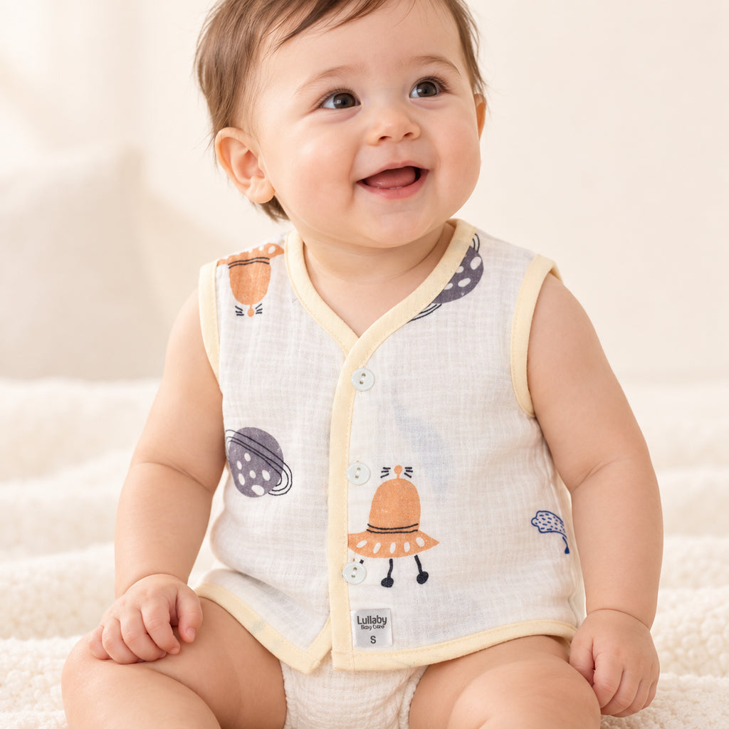 Muslin Sleeveless Baby Jabala