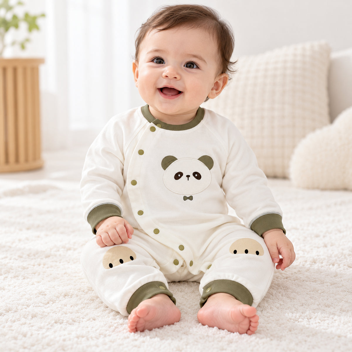 Newborn Baby Full Sleeve Romper|Brown|