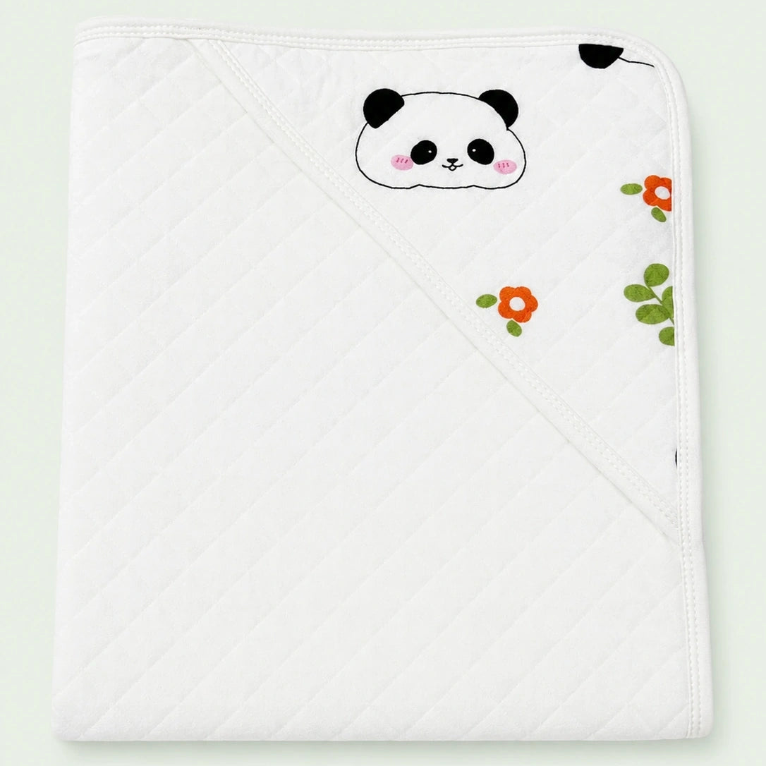 Soft Hooded Receiving Towel for Newborn Baby | Panda|