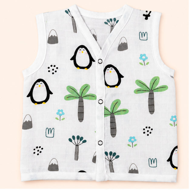 Printed Muslin Jabala for Newborn Baby