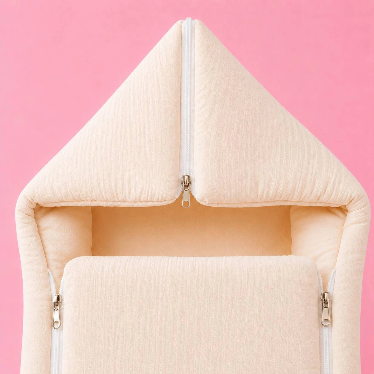 Baby Sleeping Bag And Carry Nest | Crinkled Muslin | Peach | Unicorn |  Bedding Set New Born Baby | Portable And Travel Friendly | 0-3 Months
