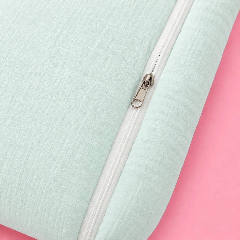 Baby Sleeping Bag And Carry Nest | Crinkled Muslin | Cyan | Swim Boy  |  Bedding Set New Born Baby | Portable And Travel Friendly | 0-3 Months