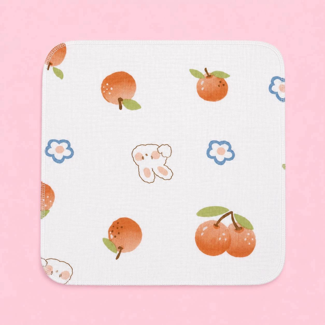Baby Face Towel  | red cherry | White
