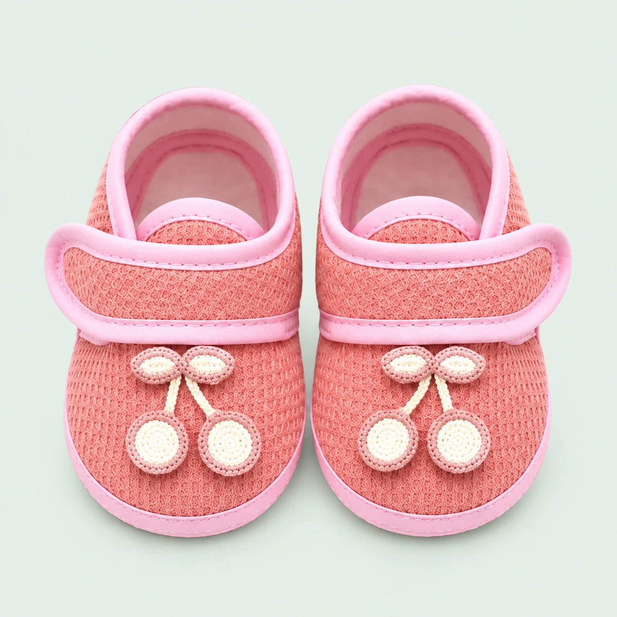Soft Newborn Baby Booties with Adjustable Strap |Pink|
