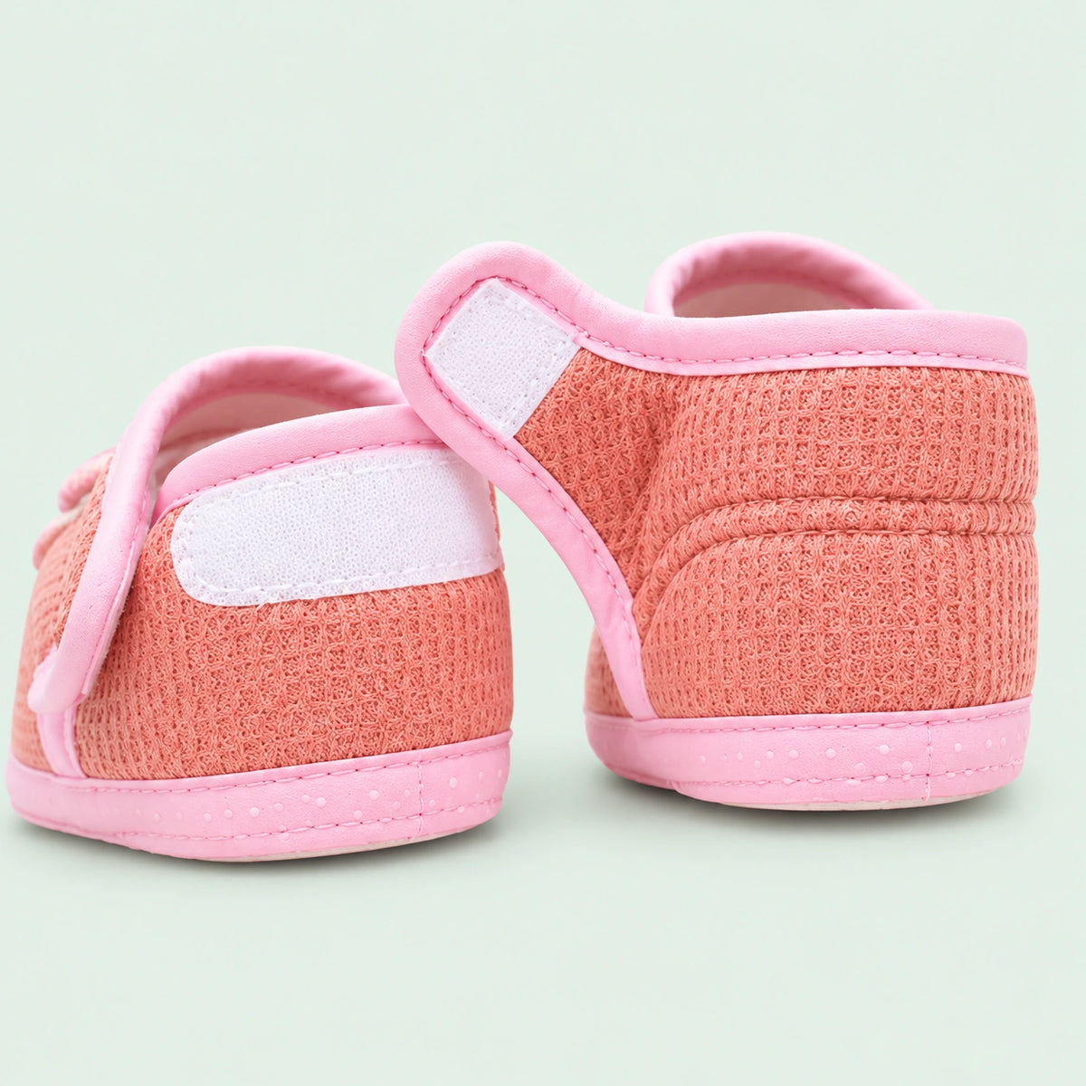 Soft Newborn Baby Booties with Adjustable Strap |Pink|