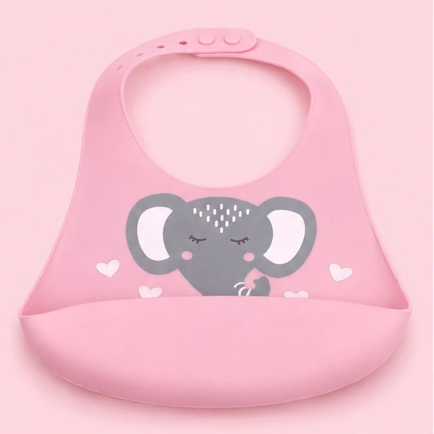 Waterproof Silicone Baby Feeding Bib with Food Catcher | Elephant|
