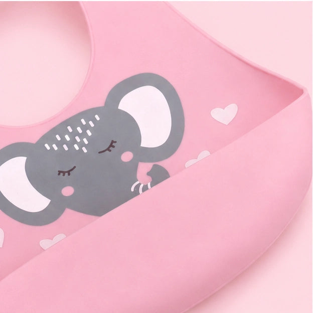 Waterproof Silicone Baby Feeding Bib with Food Catcher | Elephant|