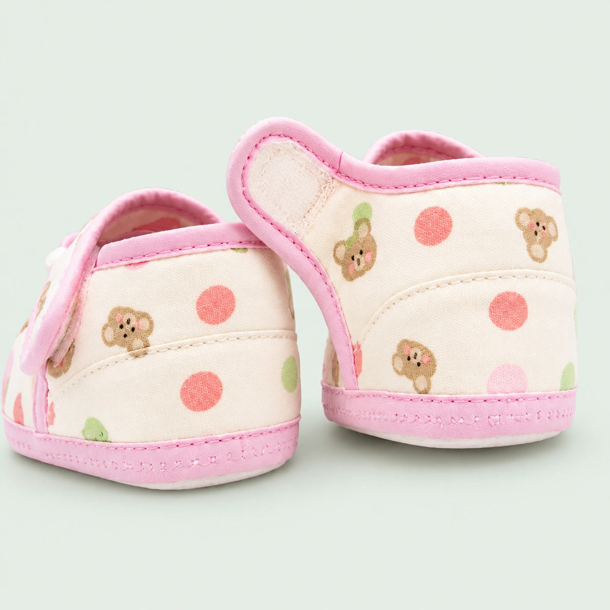 Soft Newborn Baby Booties with Adjustable Strap | Pink Star|
