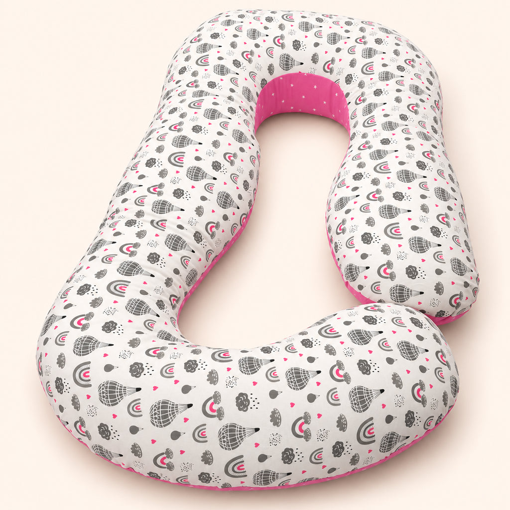 G-Shaped Full Body Pregnancy & Maternity Pillow|Pink|