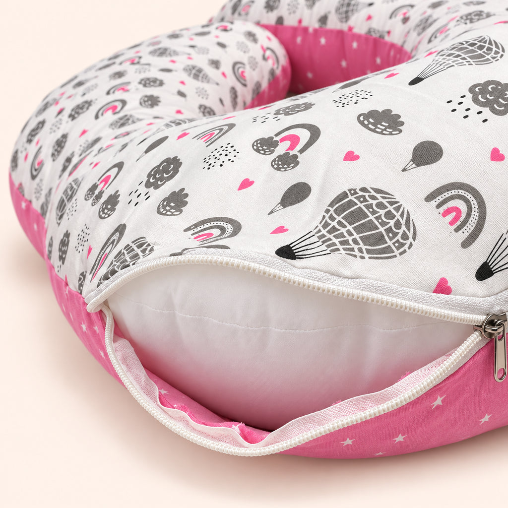 G-Shaped Full Body Pregnancy & Maternity Pillow|Pink|