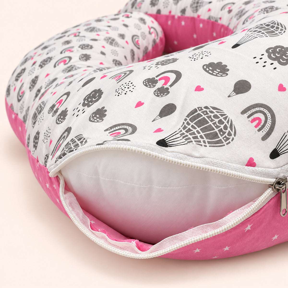 G-Shaped Full Body Pregnancy & Maternity Pillow|Pink|