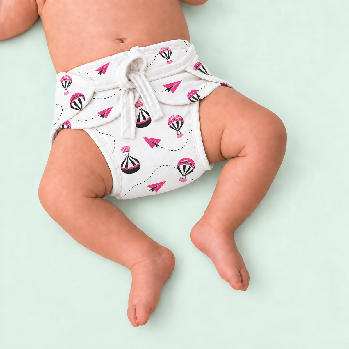 Muslin Nappies | Tie - up | Pink Parachute