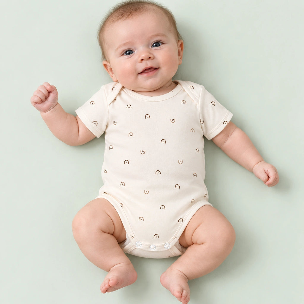 Baby Halfsleeve Floral Onesie Rainbow – 0-3 Months