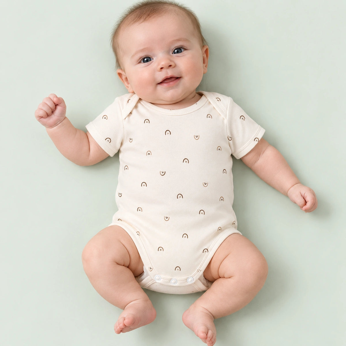 Baby Halfsleeve Floral Onesie Rainbow – 0-3 Months