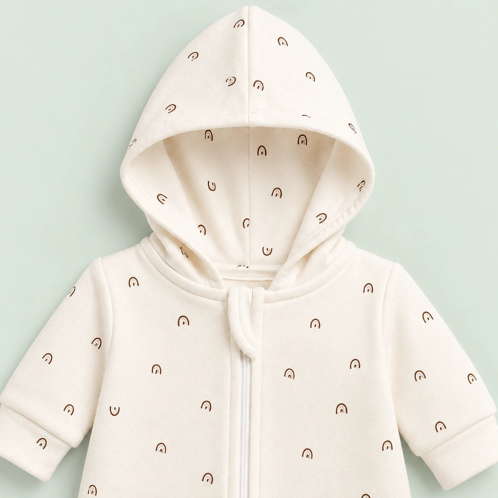 Baby Sleepsuit |Romper | Hooded | Zip | 0-3 Months