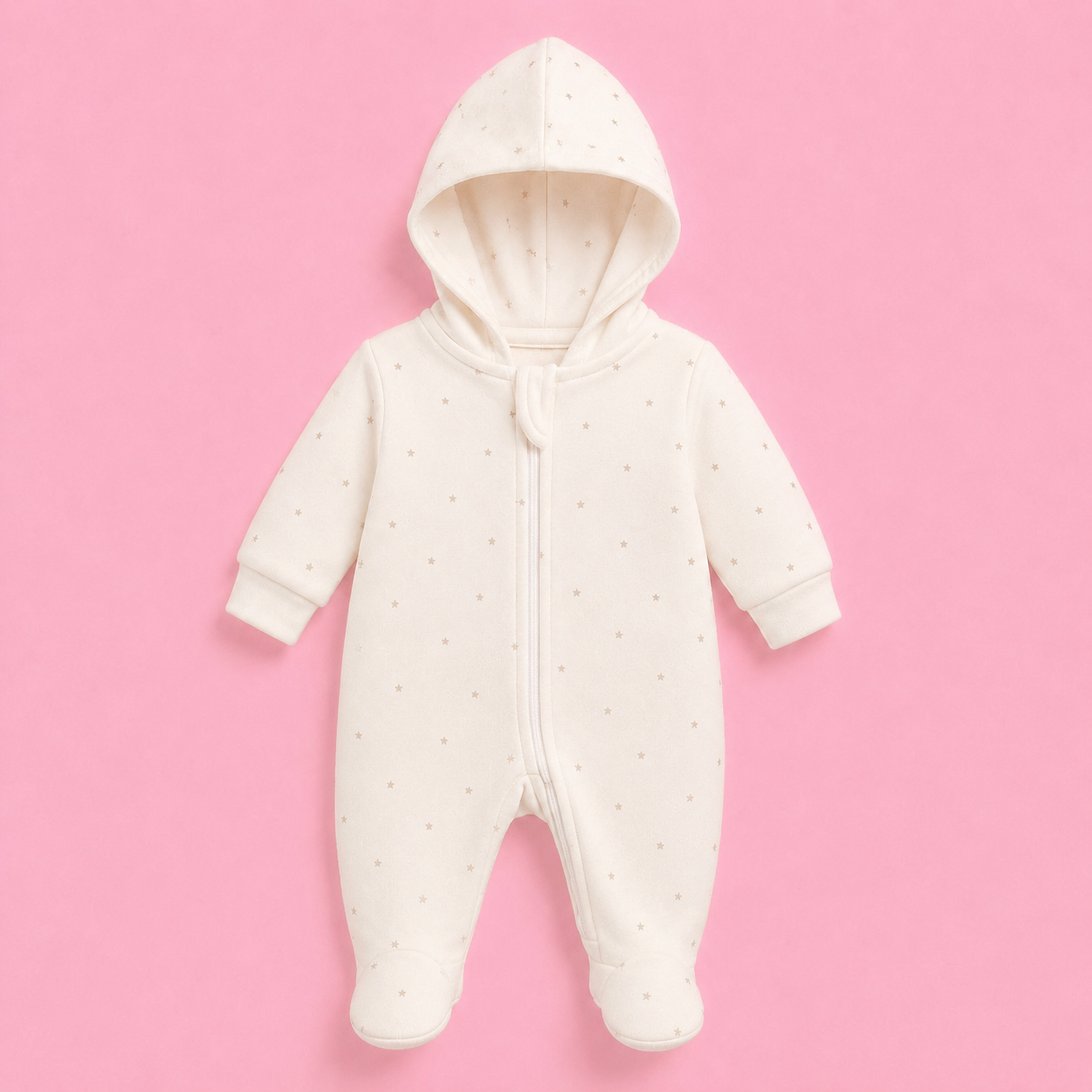 Baby Hooded Zip Sleepsuit Star | Romper | 0-3 Months