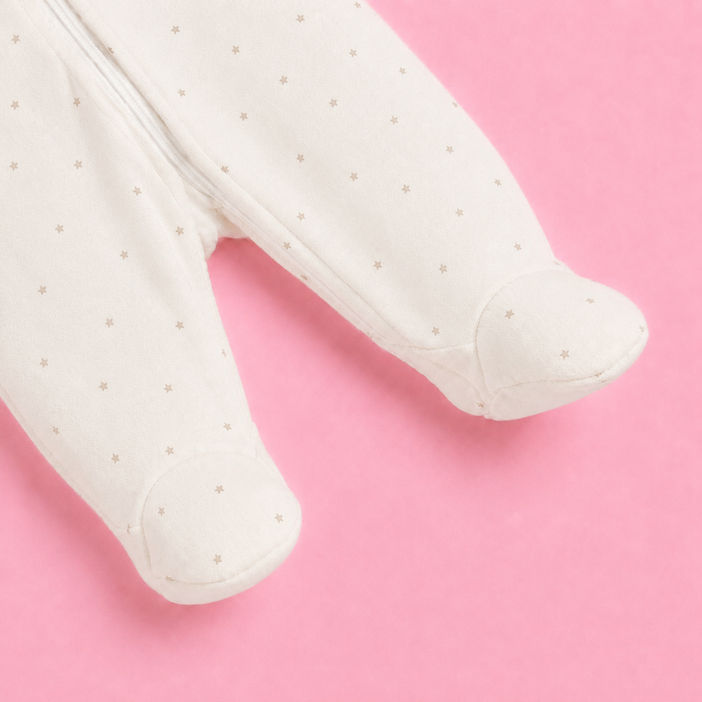 Baby Hooded Zip Sleepsuit Star | Romper | 0-3 Months