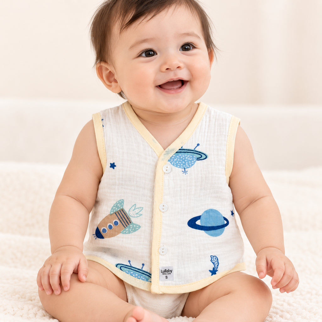 Muslin Sleeveless Baby Jabala