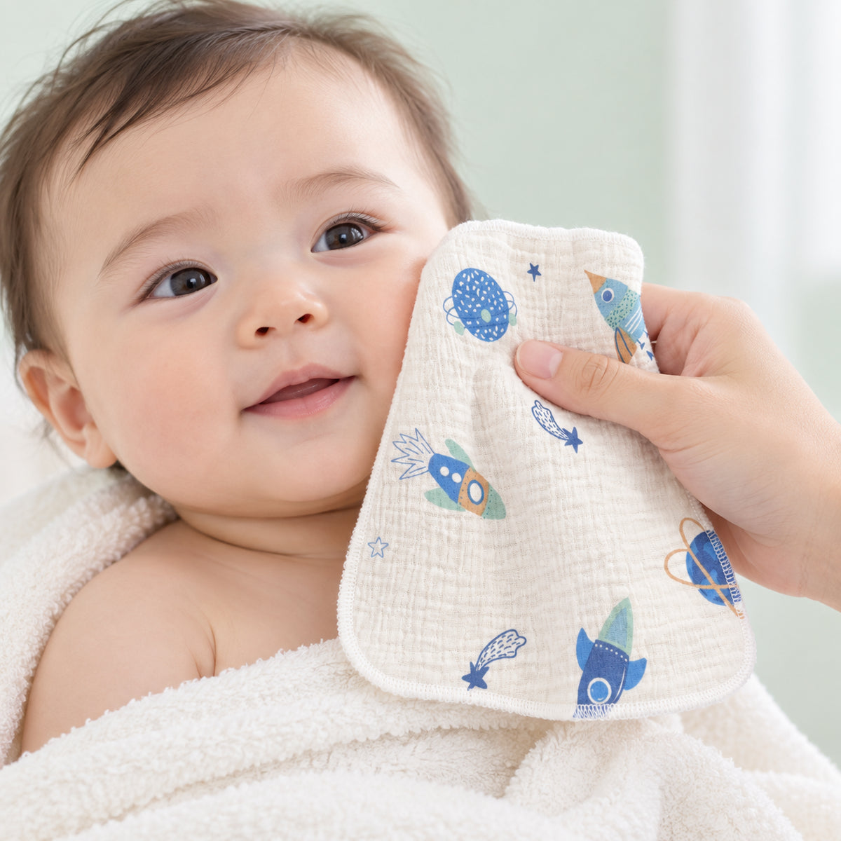Soft Muslin Baby Face Towel|Space|