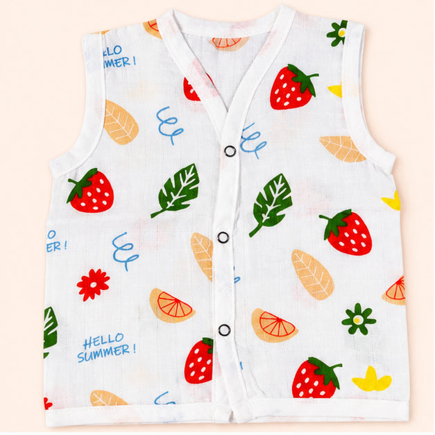 Printed Muslin Jabala for Newborn Baby