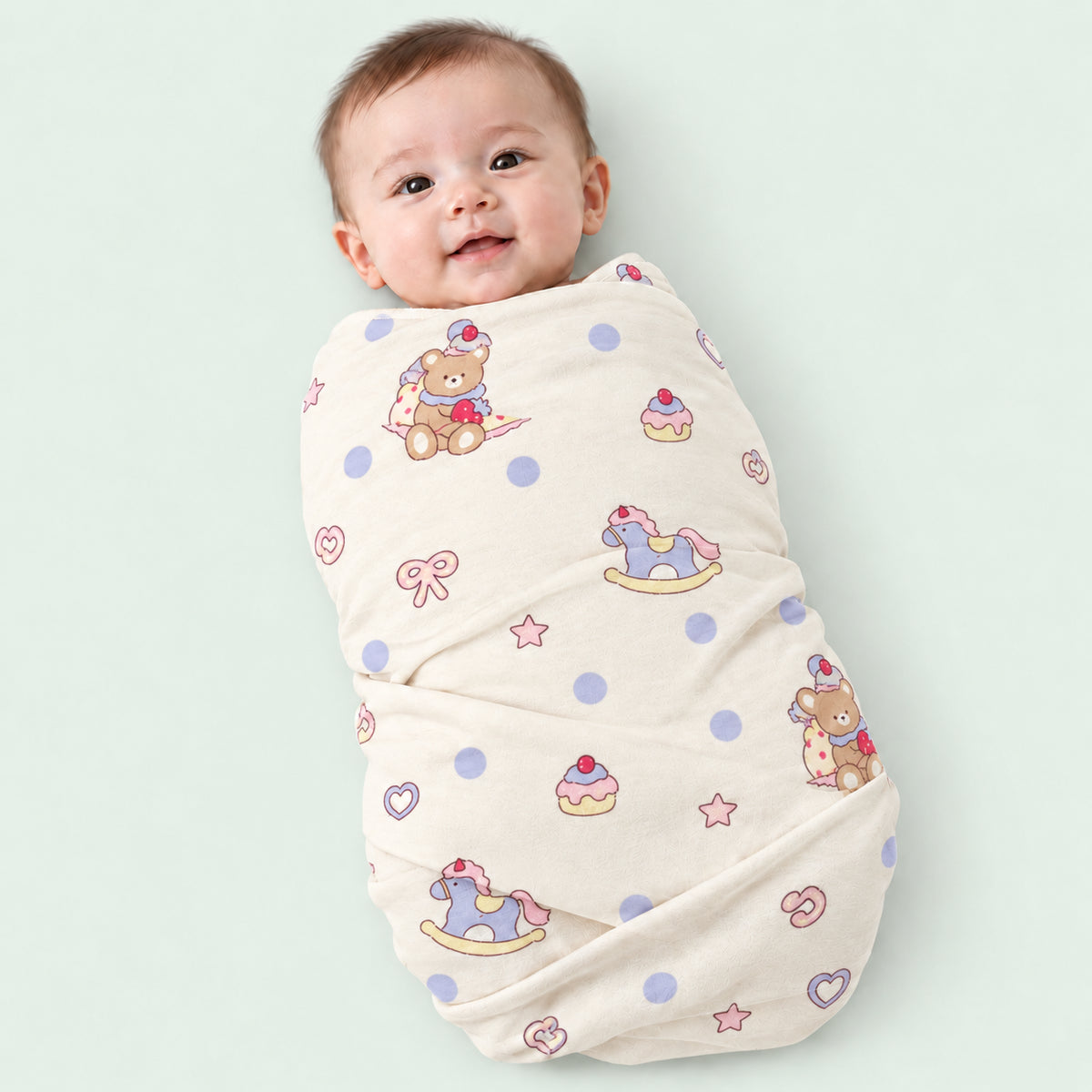 Cotton Baby Swaddle|Rocking Horse|