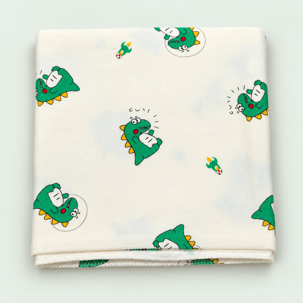 Cotton Baby Swaddle|Green Dinosaur|