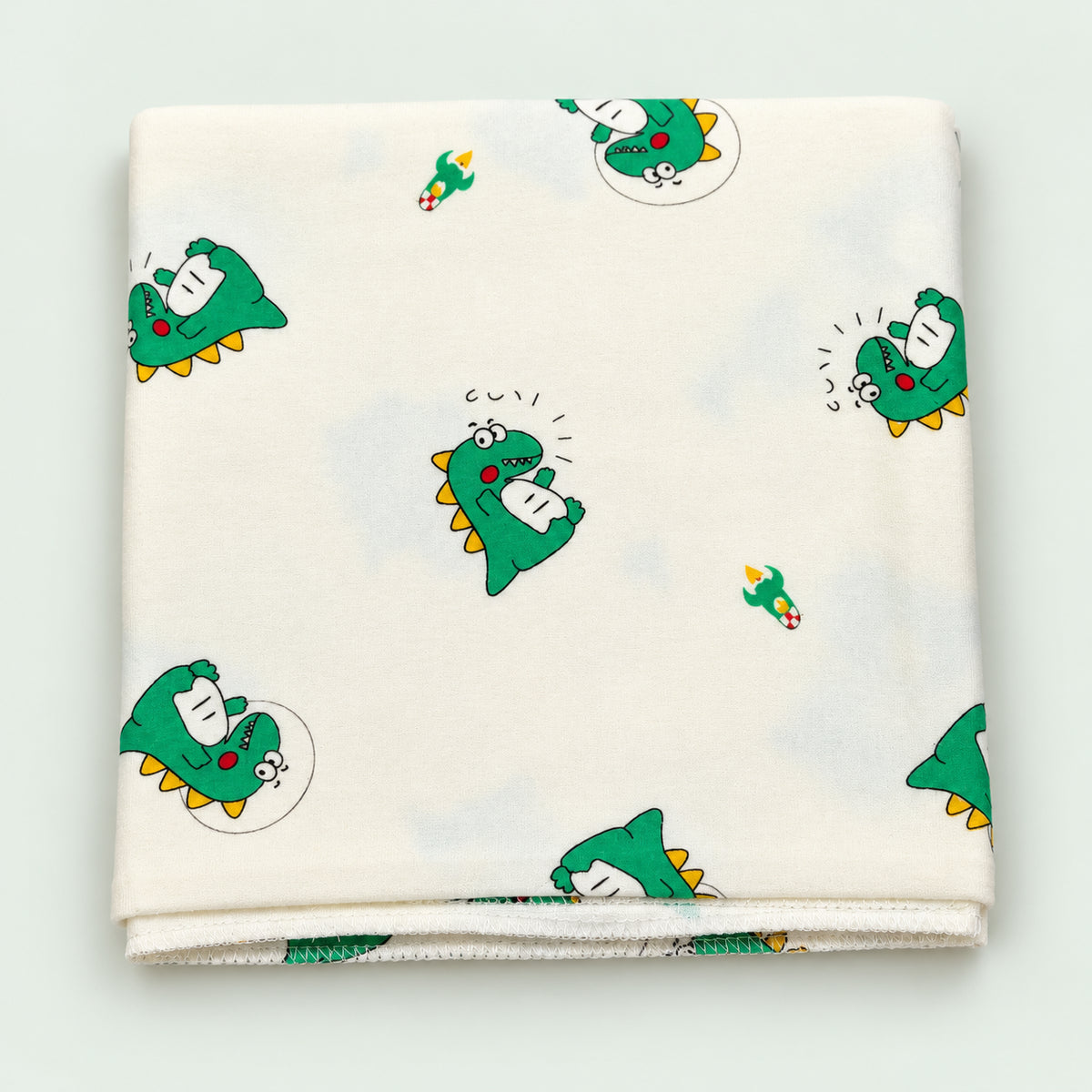 Cotton Baby Swaddle|Green Dinosaur|