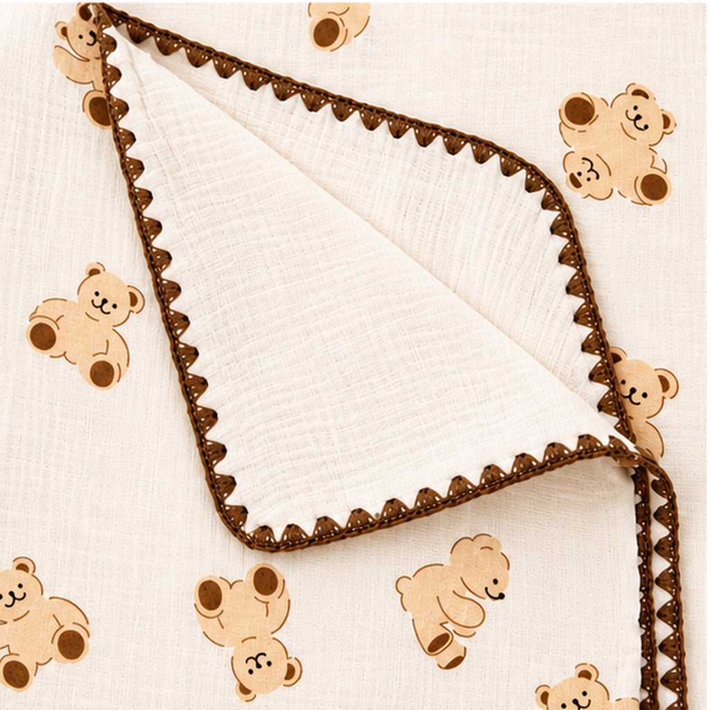 Soft Muslin Baby  Blanket |Teddy Bear|