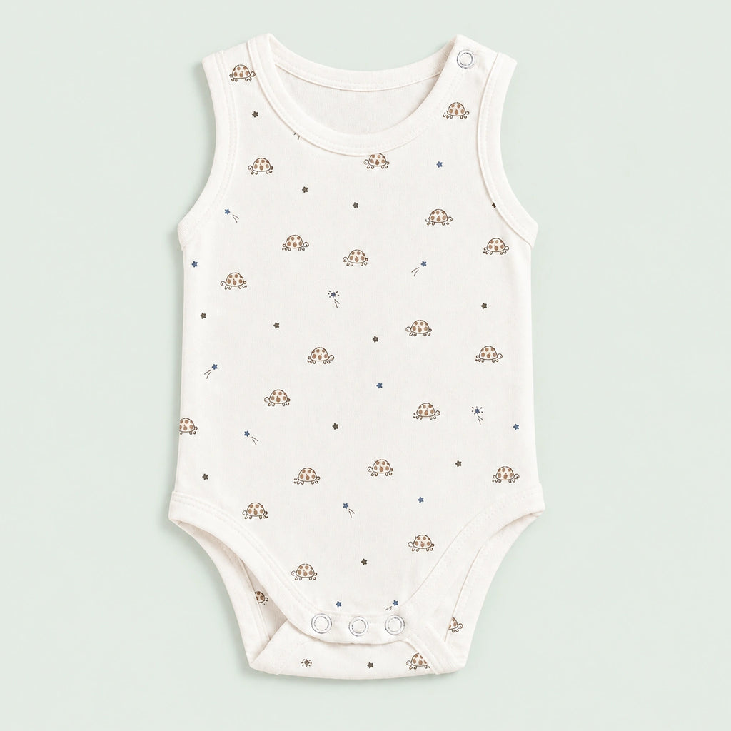 Baby Sleeveless Floral Onesie Turtle - 0-3 Months
