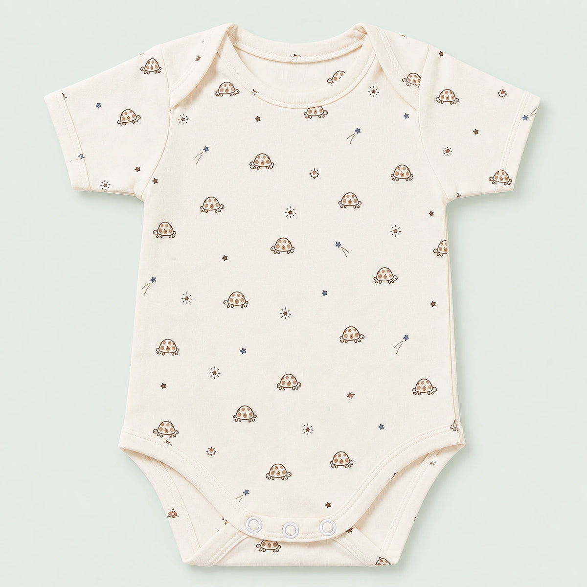 Baby Half sleeve Floral Onesie Turtle - 0-3 Months