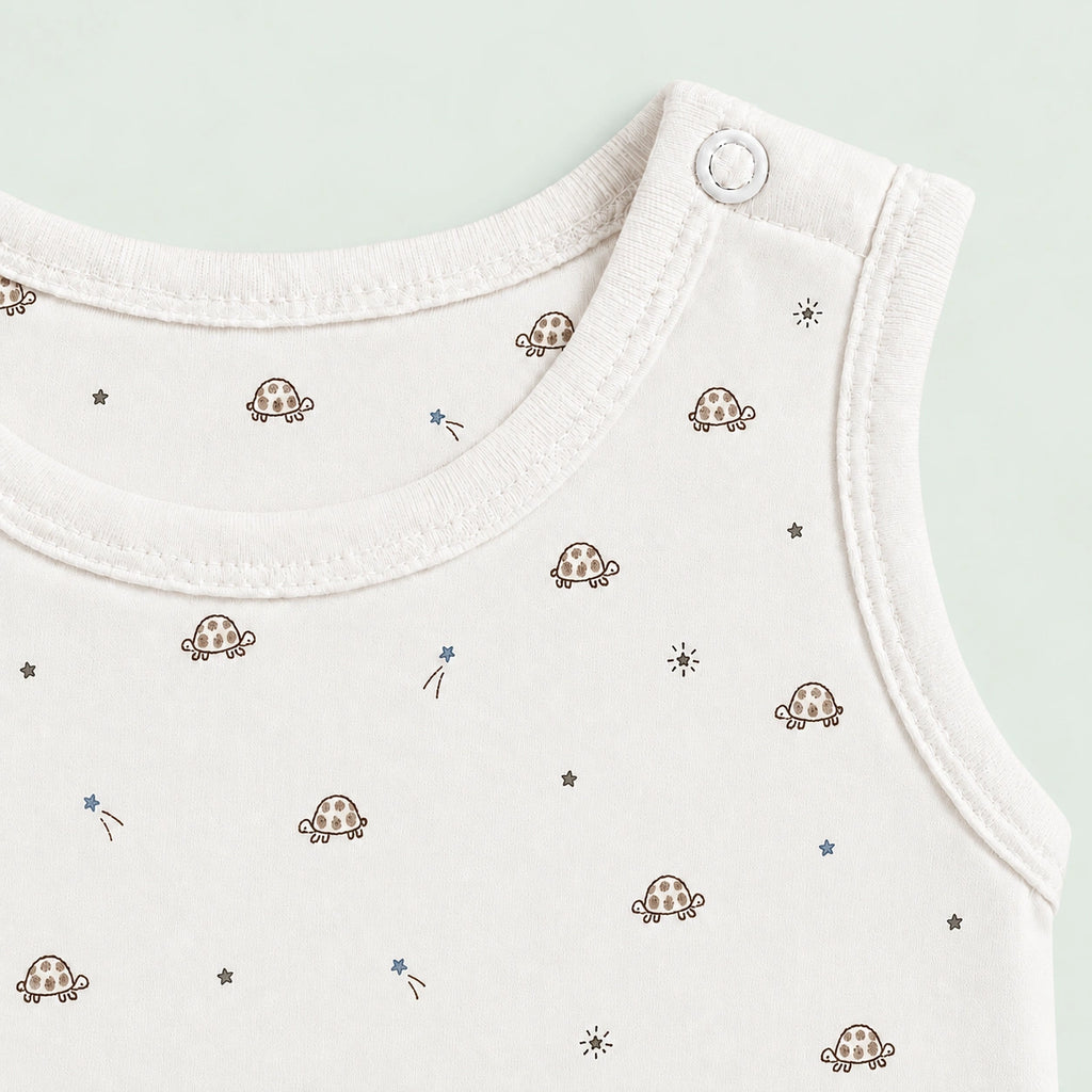 Baby Sleeveless Floral Onesie Turtle - 0-3 Months