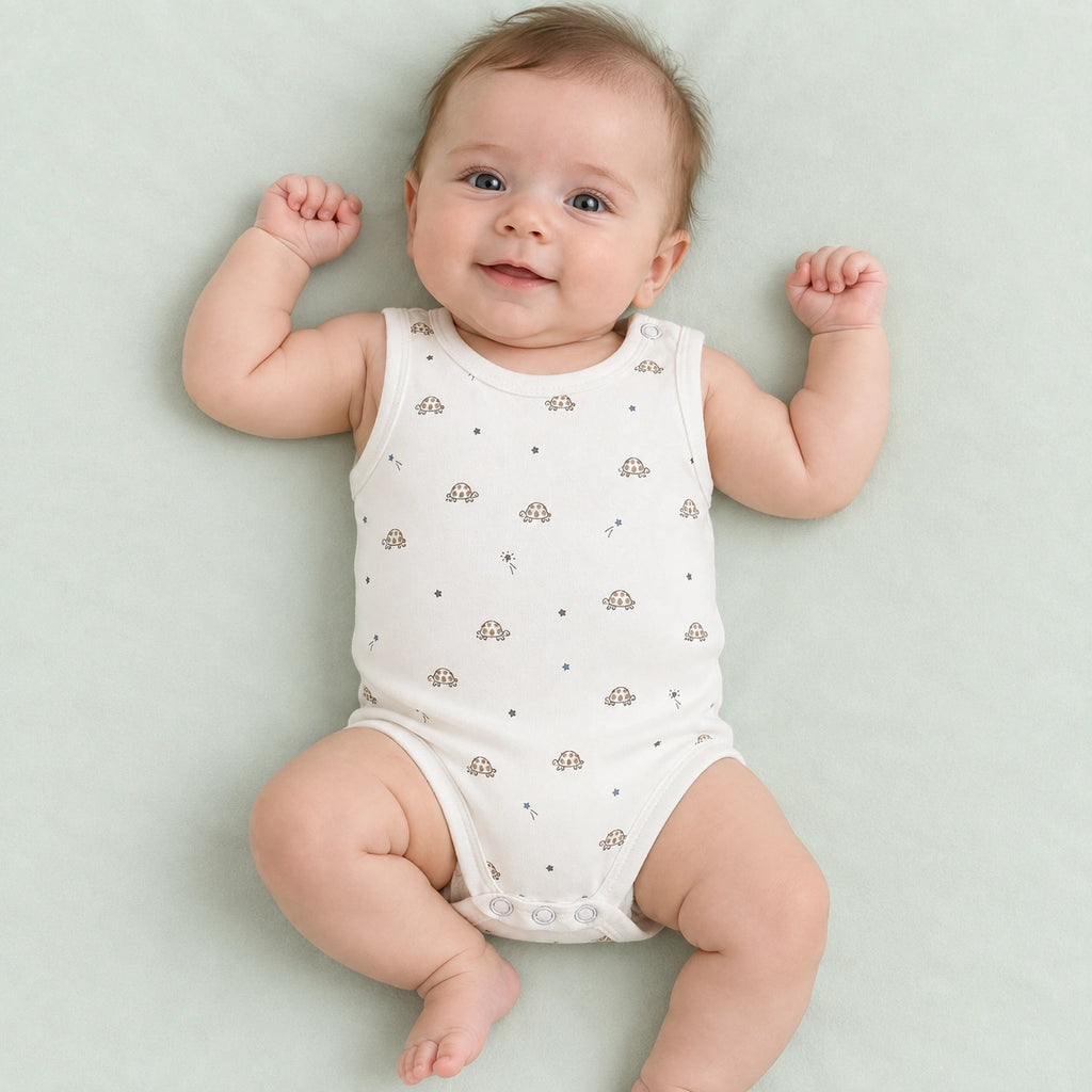 Baby Sleeveless Floral Onesie Turtle - 0-3 Months