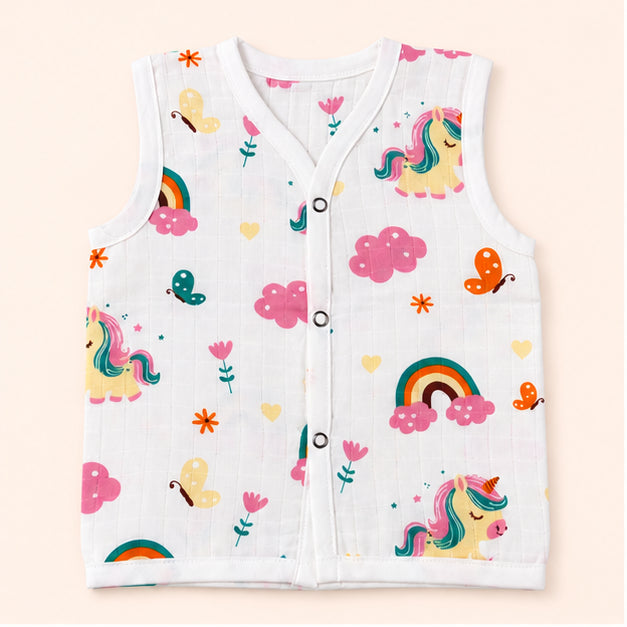 Printed Muslin Jabala for Newborn Baby