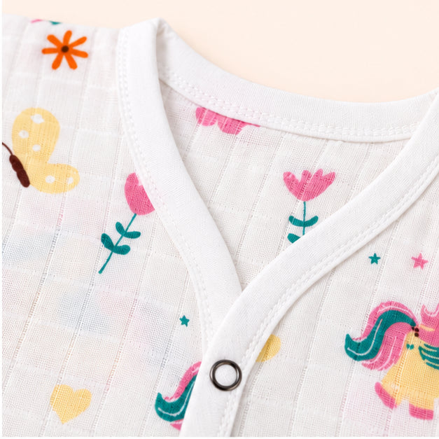 Printed Muslin Jabala for Newborn Baby