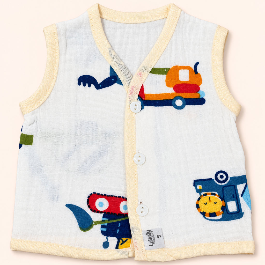 Muslin Sleeveless  Newborn Baby Jabala