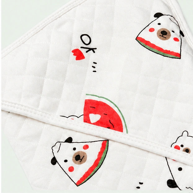 Soft Hooded Receiving Towel for Newborn Baby |Watermelon Bear|