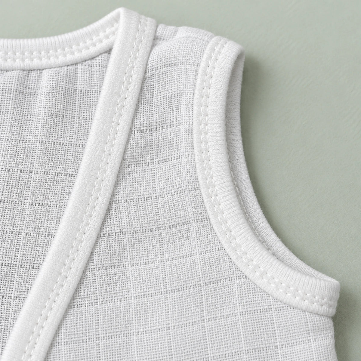 Newborn Baby Sleeveless Front Tie-Up Jabala|White|