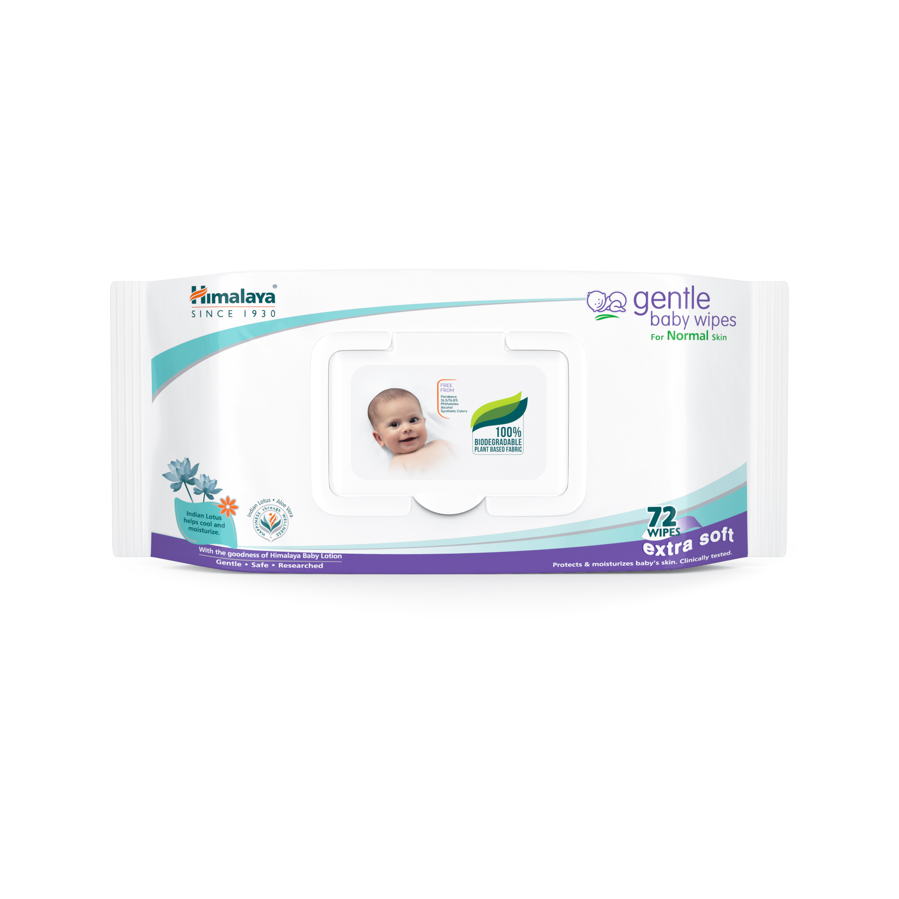 Himalaya gentle baby wipes 72s with Lid