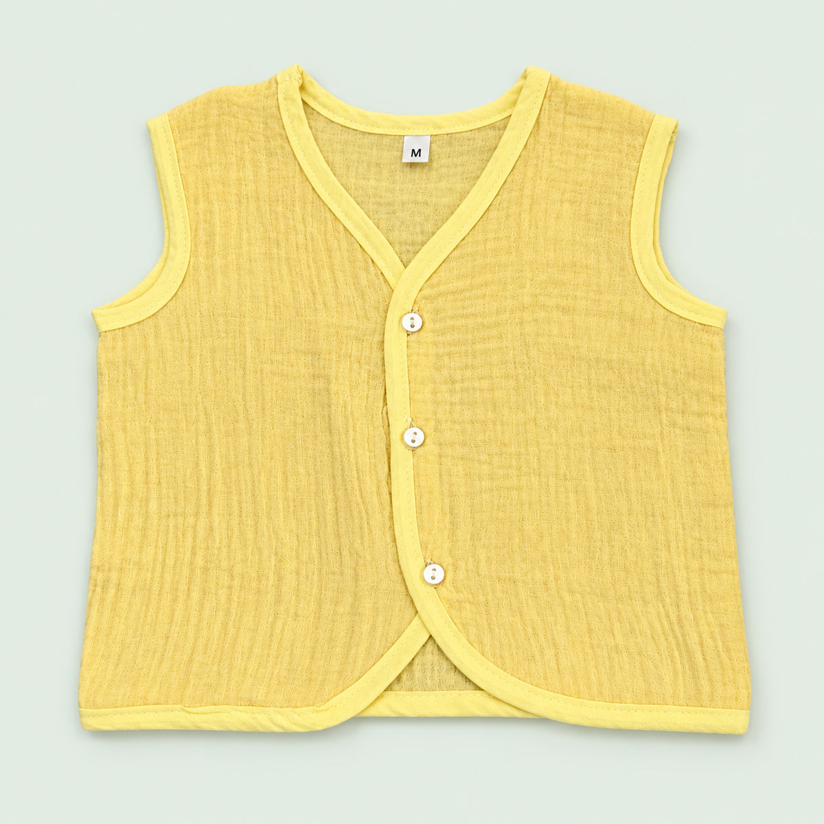 Soft Muslin Jabala for Newborn Baby | Yellow|